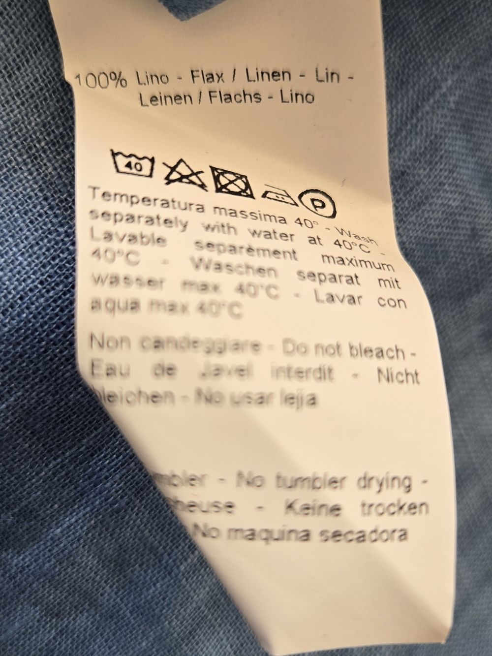 120% Lino Relaxed Indigo Button-Front Linen Shirt - Picture 8 of 10